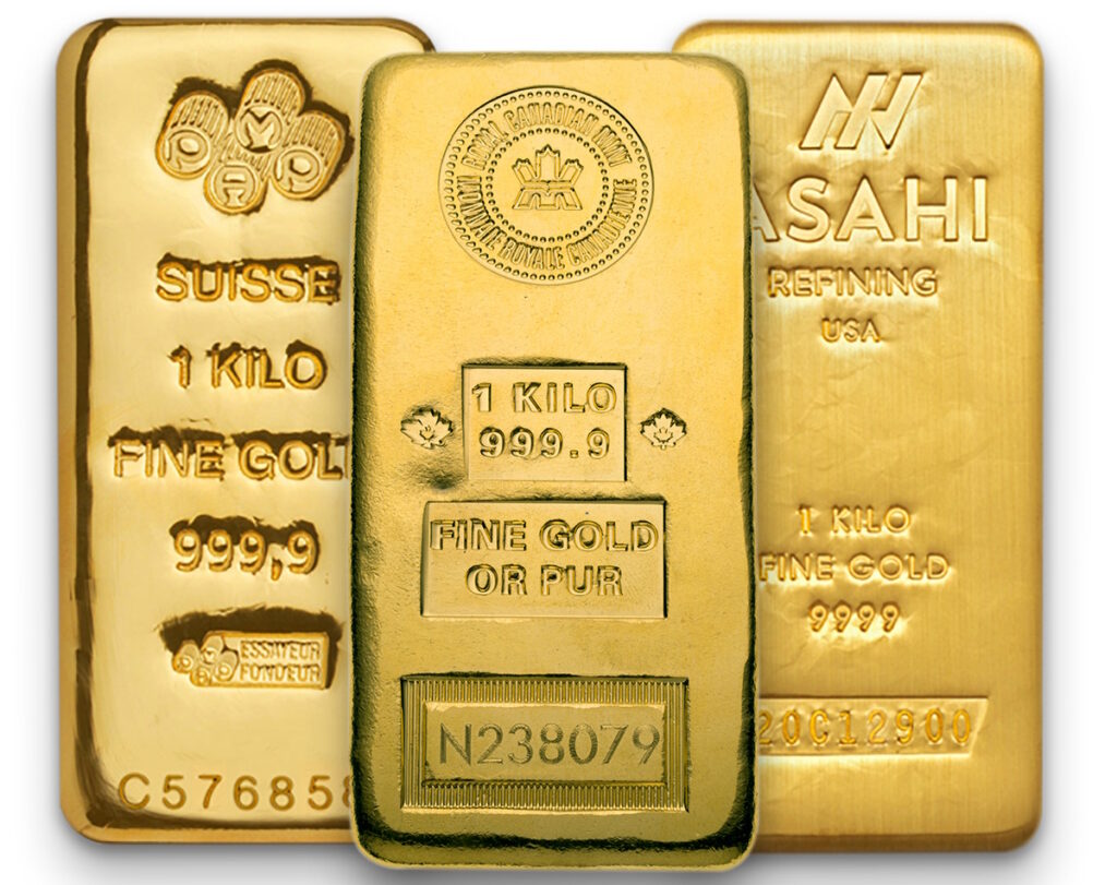 Sélection de barres d’or de 1 kg