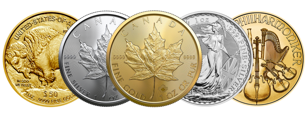 Variété de pièces d’or reconnues de 1 oz