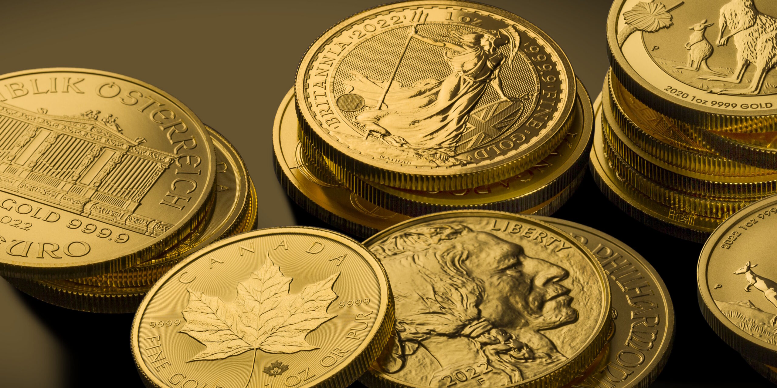 Pile de pièces d’or de 1 oz